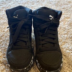Puma Black High-Top Sneakers with White Accent Sole